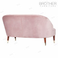 Neues Design Rosa Holzrahmen 2-Sitzer-Sofa